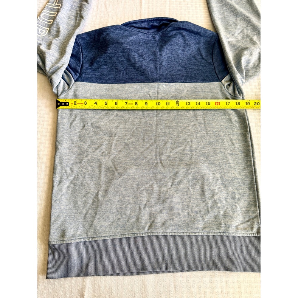 Hurley Boys XL Quarter Zip Pullover Sweater Blue Grey Colorblock Kangaroo Pocket - Picture 6 of 10